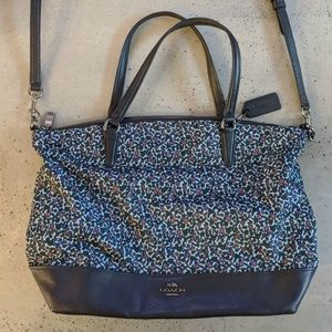 COACH Nylon Satchel - Ranch Floral Print - Navy